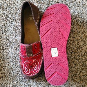 Ariat Cruisers Palm Brown/Blue Paisley 6.5